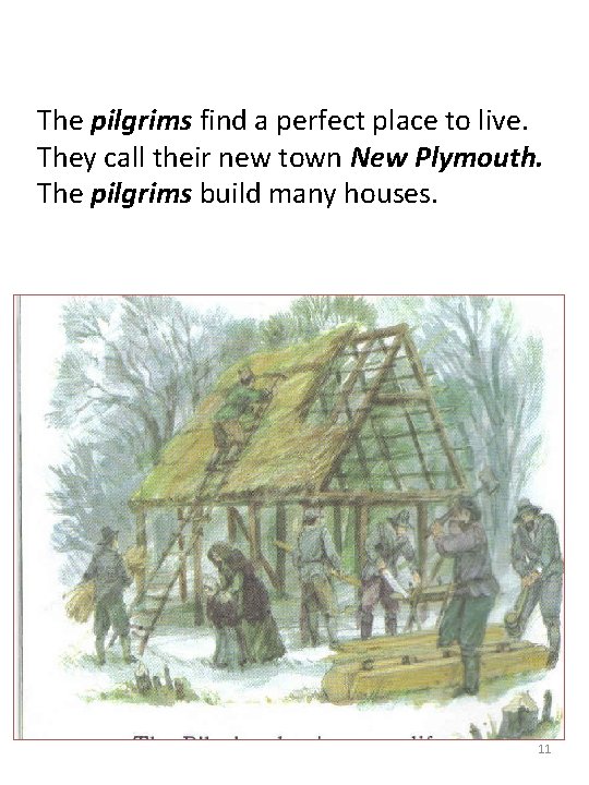 The pilgrims find a perfect place to live. They call their new town New