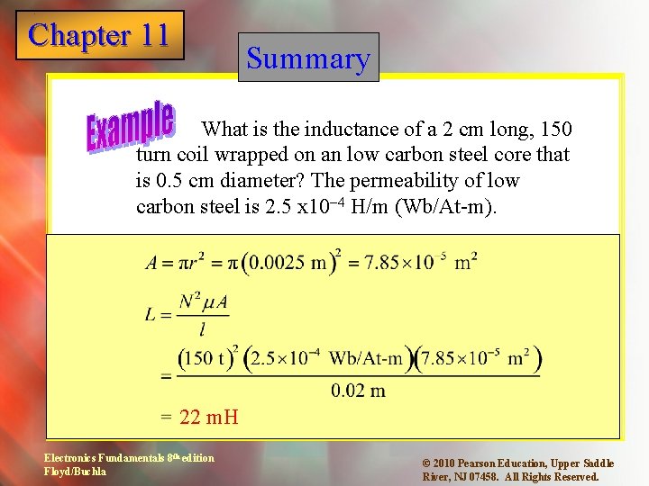 Chapter 11 1 Summary What is the inductance of a 2 cm long, 150