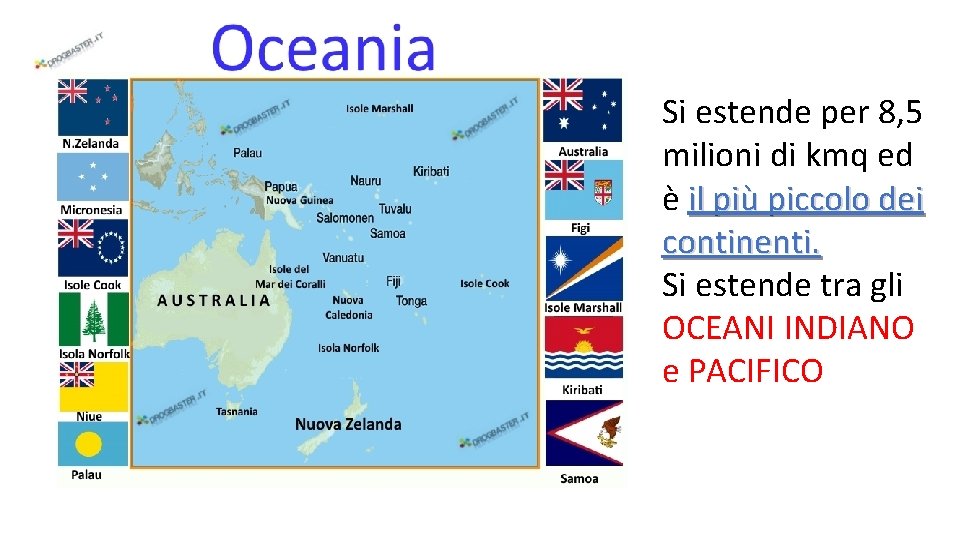 Si estende per 8, 5 milioni di kmq ed è il più piccolo dei