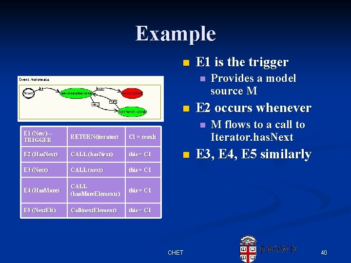 Example n E 1 is the trigger n n E 2 occurs whenever n Example n E 1 is the trigger n n E 2 occurs whenever n