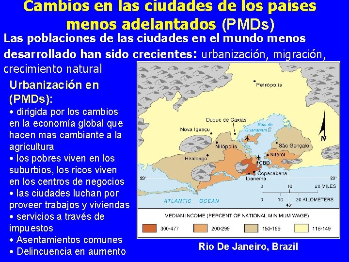 Cambios en las ciudades de los países menos adelantados (PMDs) Las poblaciones de las