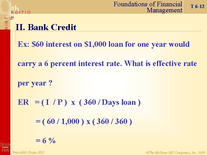 9 Foundations of Financial Management th EDITIO T 6 -12 NINT H N II.