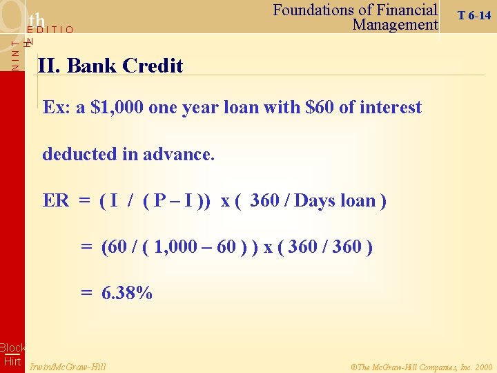 9 Foundations of Financial Management th EDITIO T 6 -14 NINT H N II.