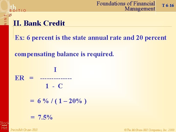 9 Foundations of Financial Management th EDITIO T 6 -16 NINT H N II.