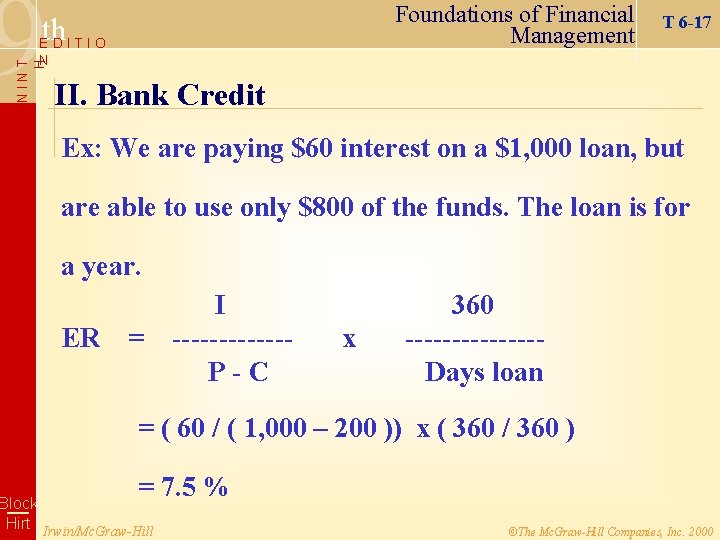 9 Foundations of Financial Management th EDITIO T 6 -17 NINT H N II.