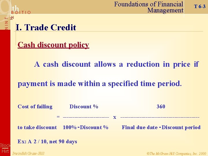 9 Foundations of Financial Management th EDITIO T 6 -3 NINT H N I.