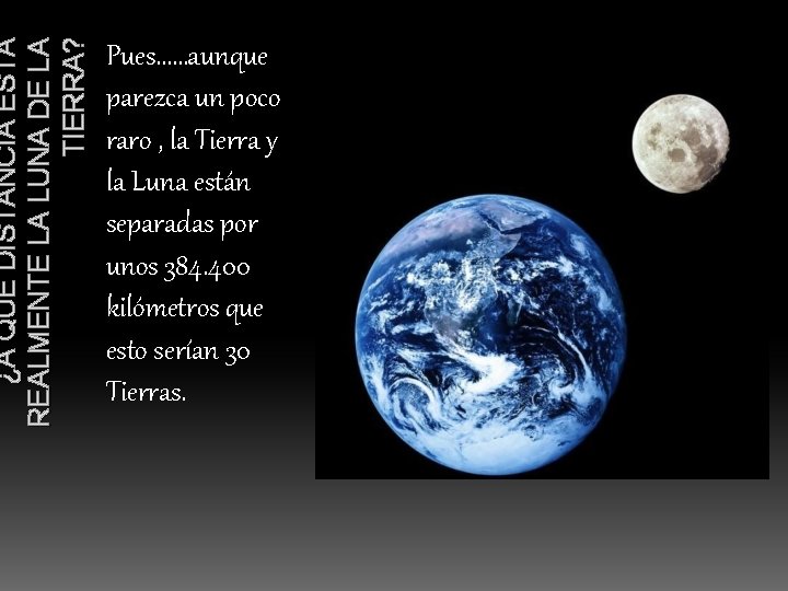 ¿A QUÉ DISTANCIA ESTÁ REALMENTE LA LUNA DE LA TIERRA? Pues……aunque parezca un poco