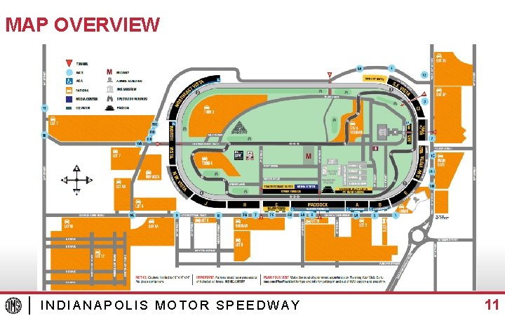 MAP OVERVIEW INDIANAPOLIS MOTOR SPEEDWAY 11 