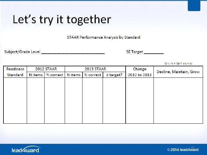 Let’s try it together 41 Let’s try it together 41