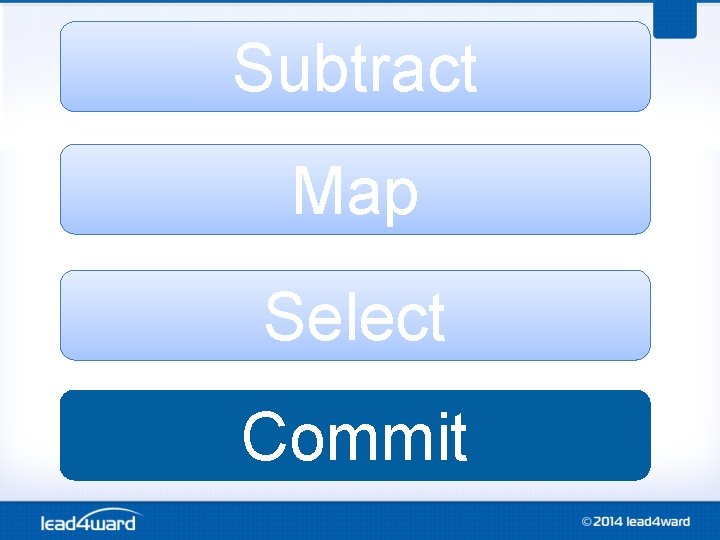 Subtract Map Select Commit Subtract Map Select Commit
