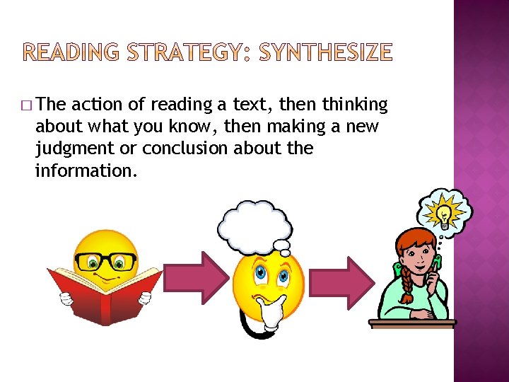 � The action of reading a text, then thinking about what you know, then � The action of reading a text, then thinking about what you know, then