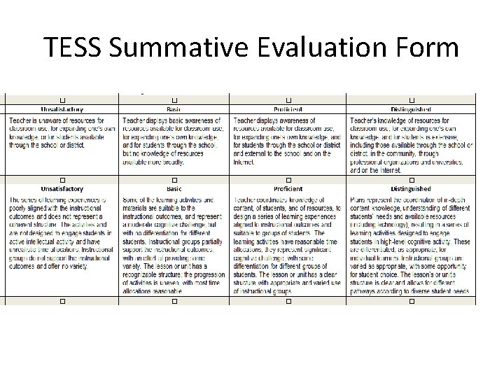 TESS Summative Evaluation Form 