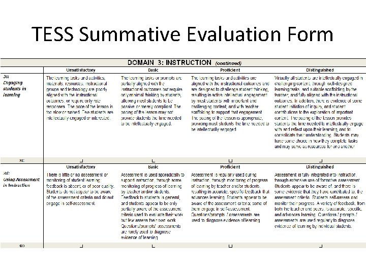 TESS Summative Evaluation Form 