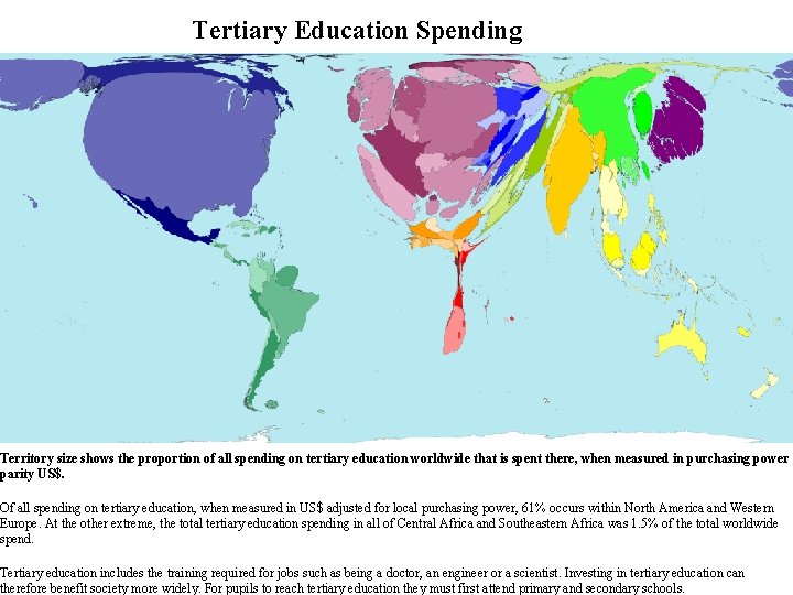 Tertiary Education Spending Territory size shows the proportion of all spending on tertiary education