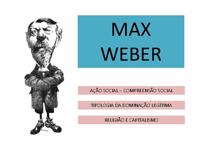 MAX WEBER AÇÃO SOCIAL – COMPREENSÃO SOCIAL TIPOLOGIA DA DOMINAÇÃO LEGÍTIMA RELIGIÃO E CAPITALISMO