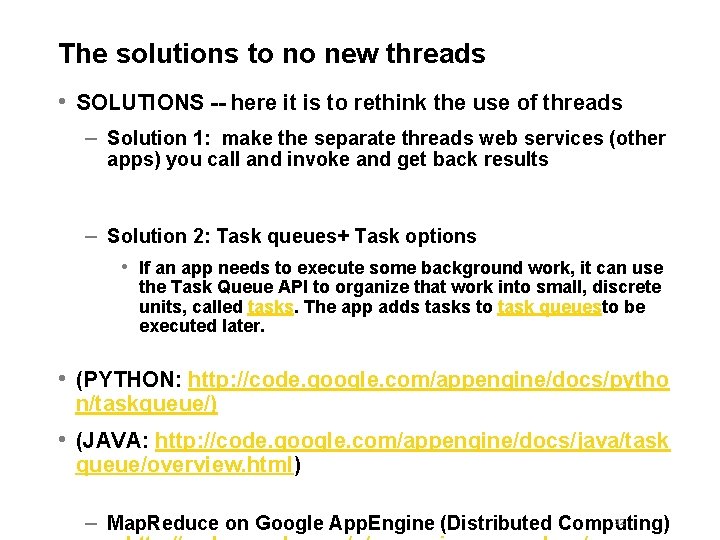 The solutions to no new threads • SOLUTIONS -- here it is to rethink