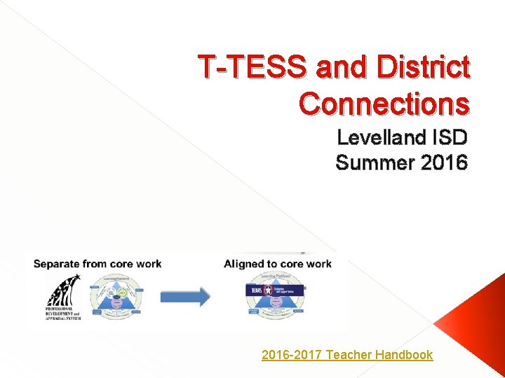 T-TESS and District Connections Levelland ISD Summer 2016 -2017 Teacher Handbook 