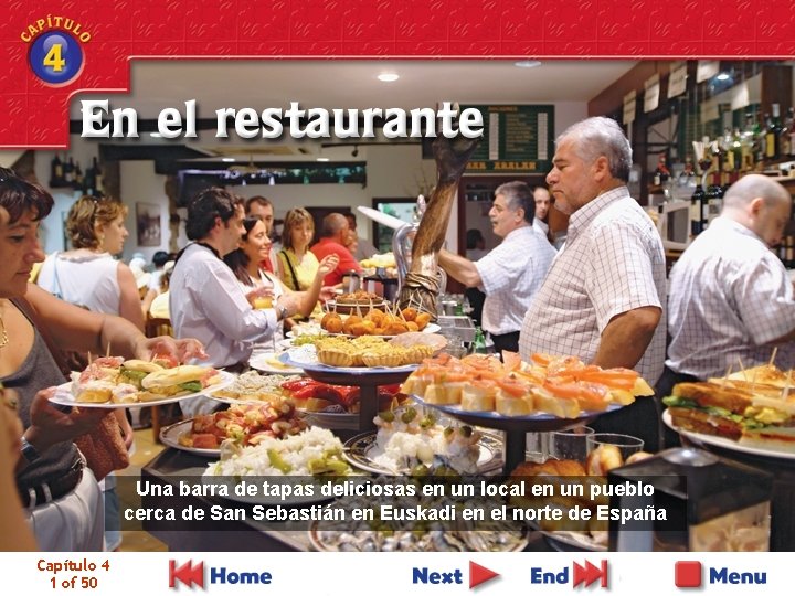 Una barra de tapas deliciosas en un local en un pueblo cerca de San