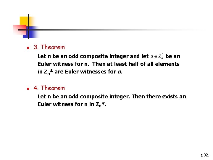 n 3. Theorem Let n be an odd composite integer and let be an