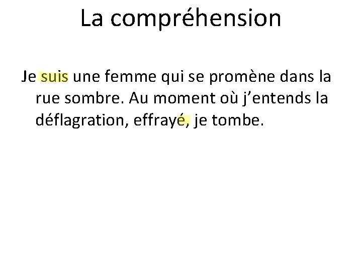 La compréhension Je suis une femme qui se promène dans la rue sombre. Au La compréhension Je suis une femme qui se promène dans la rue sombre. Au