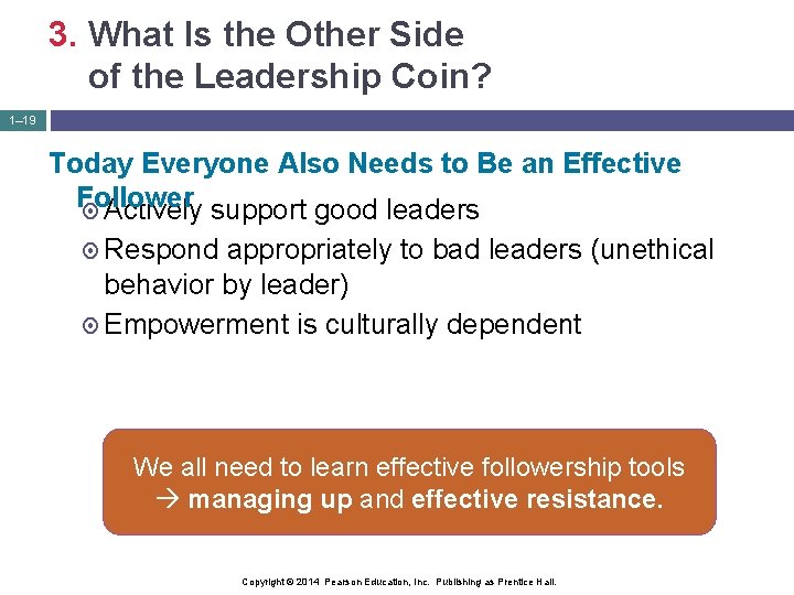3. What Is the Other Side of the Leadership Coin? 1– 19 Today Everyone