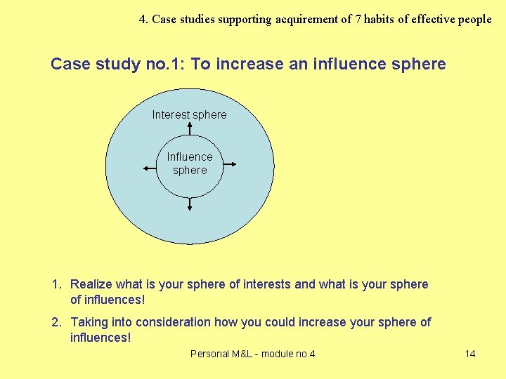 4. Case studies supporting acquirement of 7 habits of effective people Case study no. 4. Case studies supporting acquirement of 7 habits of effective people Case study no.