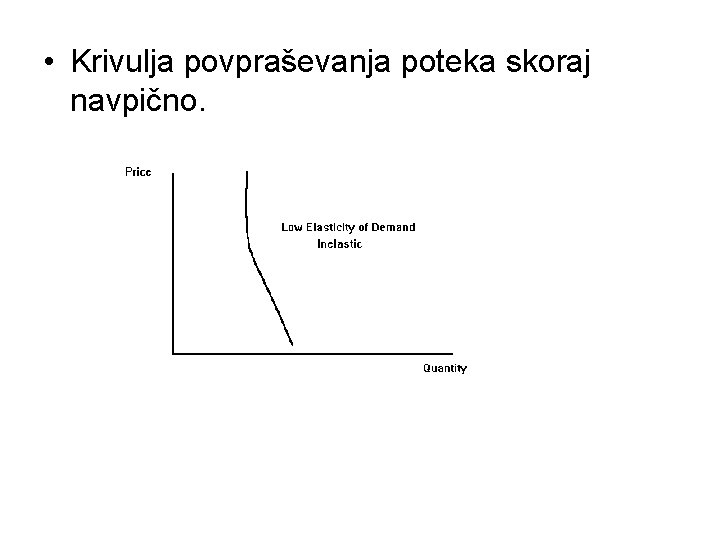  • Krivulja povpraševanja poteka skoraj navpično. 