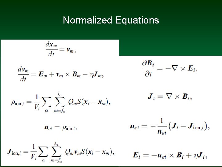 Normalized Equations 