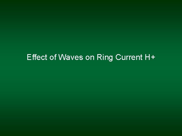 Effect of Waves on Ring Current H+ 