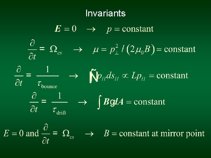 Invariants 