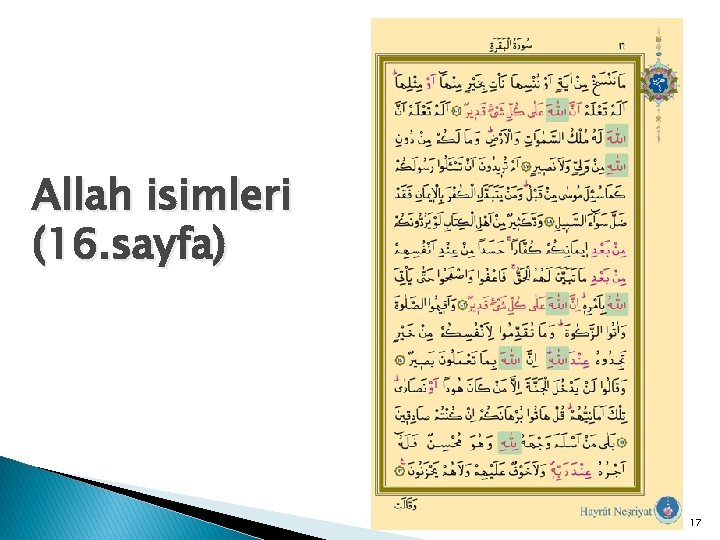 Allah isimleri (16. sayfa) 17 