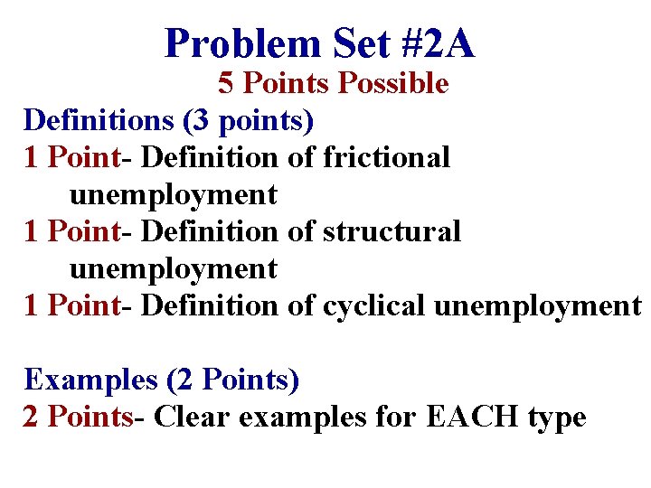 Unit 2 Problem Set Rubric Question 1 Problem