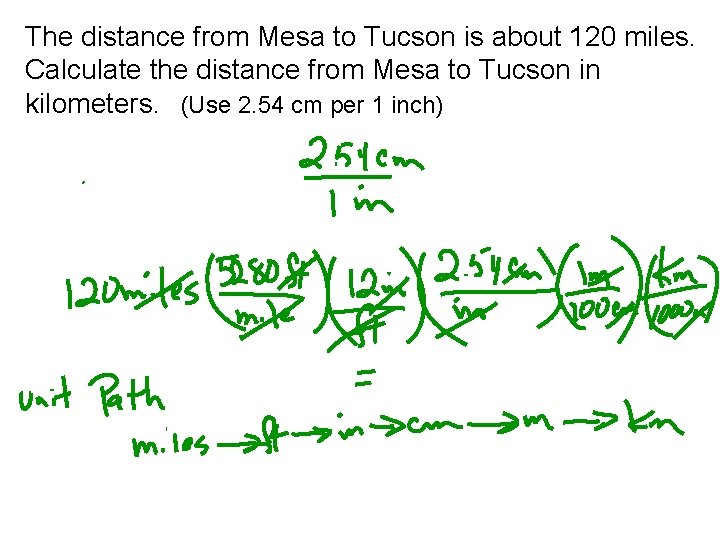 The distance from Mesa to Tucson is about 120 miles. Calculate the distance from