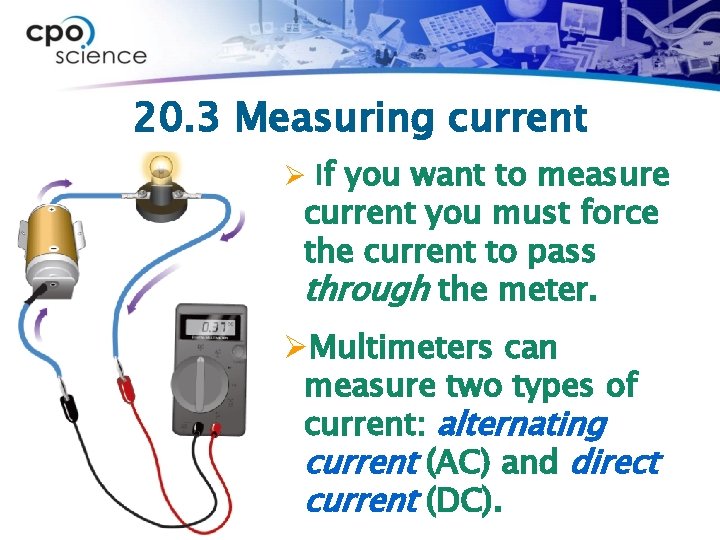 20. 3 Measuring current Ø If you want to measure current you must force