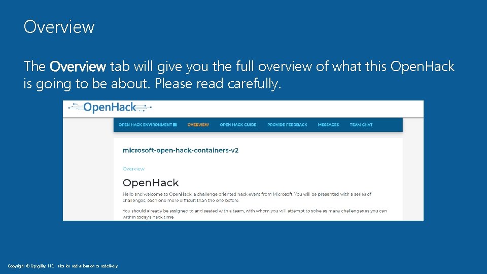 Overview The Overview tab will give you the full overview of what this Open.