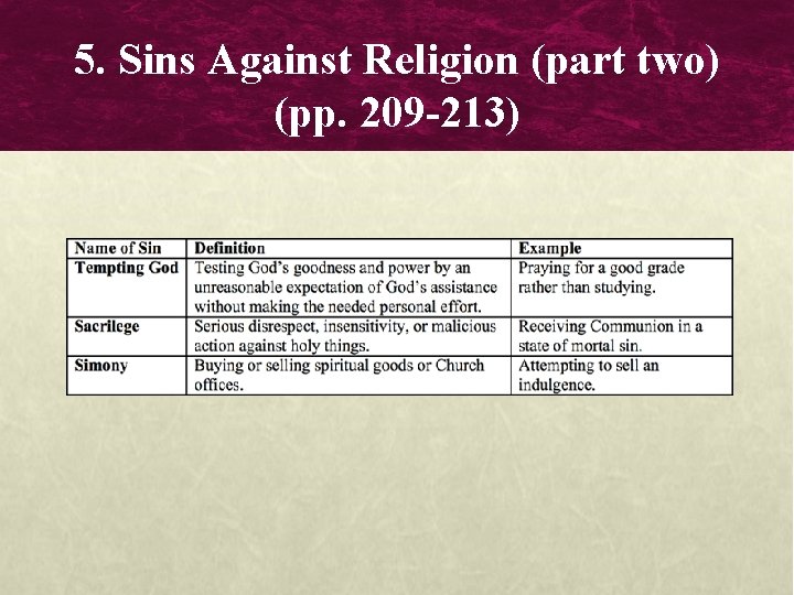 5. Sins Against Religion (part two) (pp. 209 -213) 