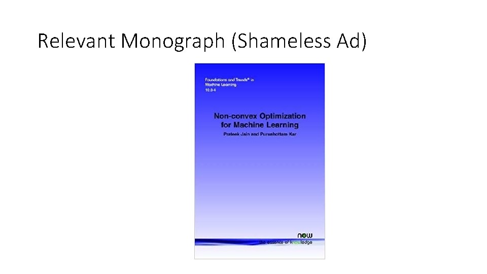 Relevant Monograph (Shameless Ad) 