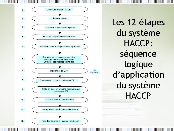 Les 12 étapes du système HACCP: séquence logique d’application du système HACCP Les 12 étapes du système HACCP: séquence logique d’application du système HACCP