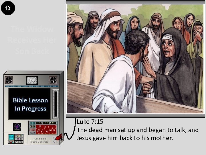 13 The Widow Receives Her Son Back Bible Lesson In Progress ACME Bible Image