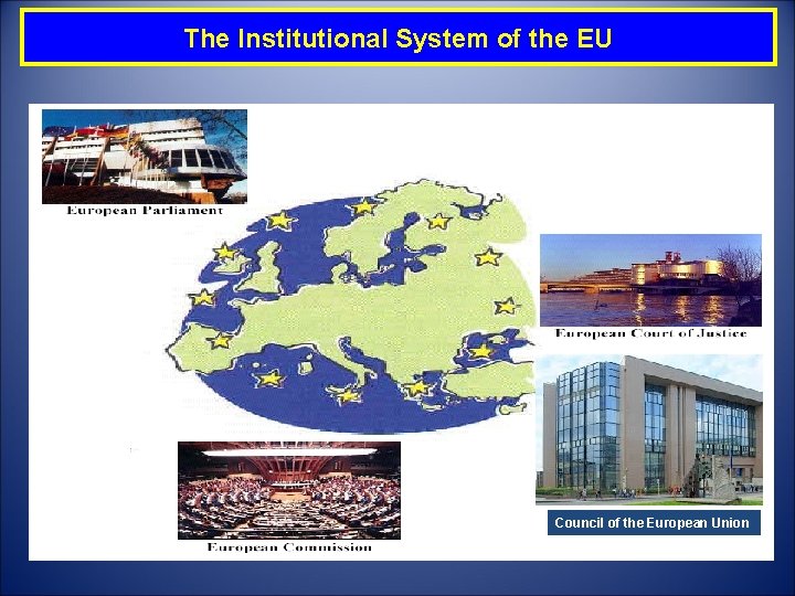The Institutional System of the EU Council of the European Union 