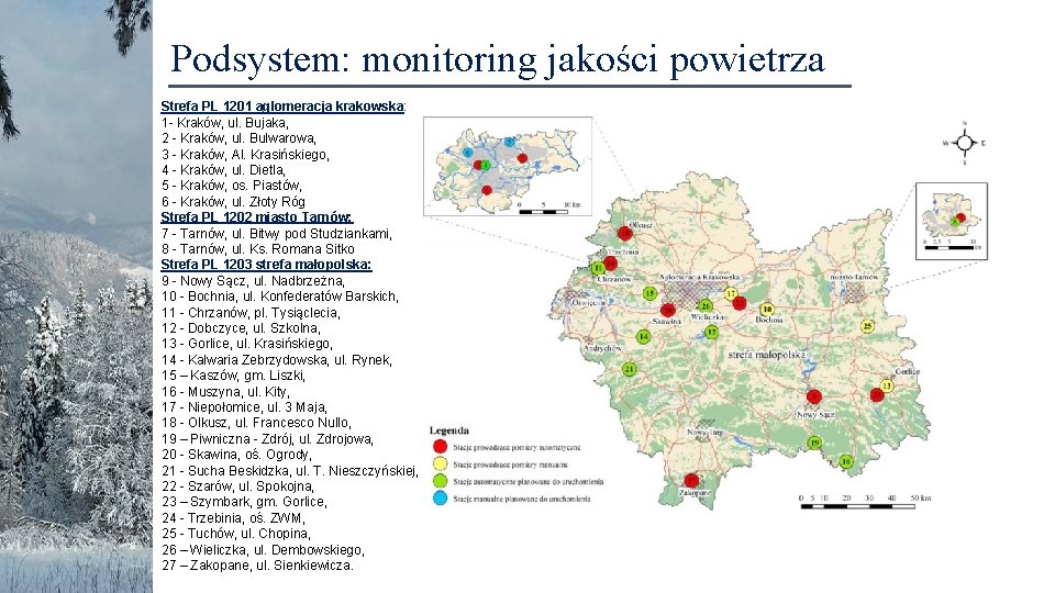 Podsystem: monitoring jakości powietrza Strefa PL 1201 aglomeracja krakowska: 1 - Kraków, ul. Bujaka,