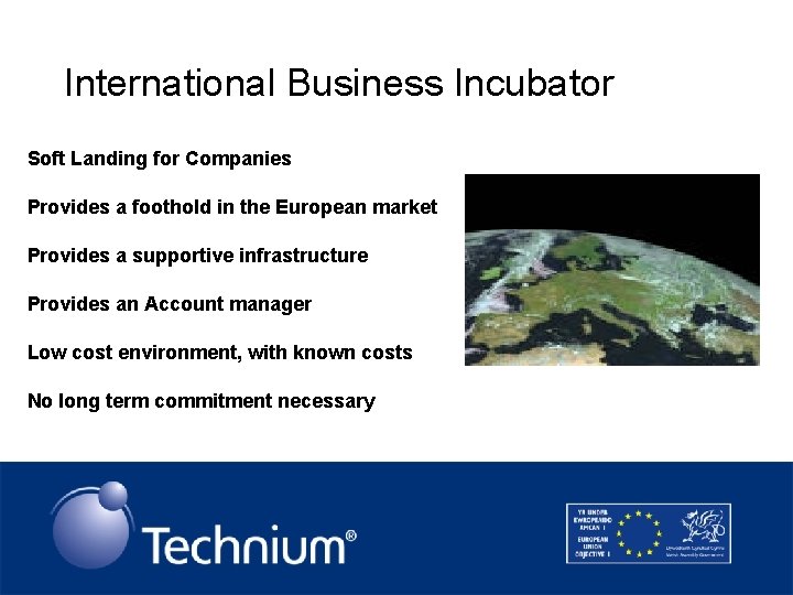 International Business Incubator Soft Landing for Companies Provides a foothold in the European market