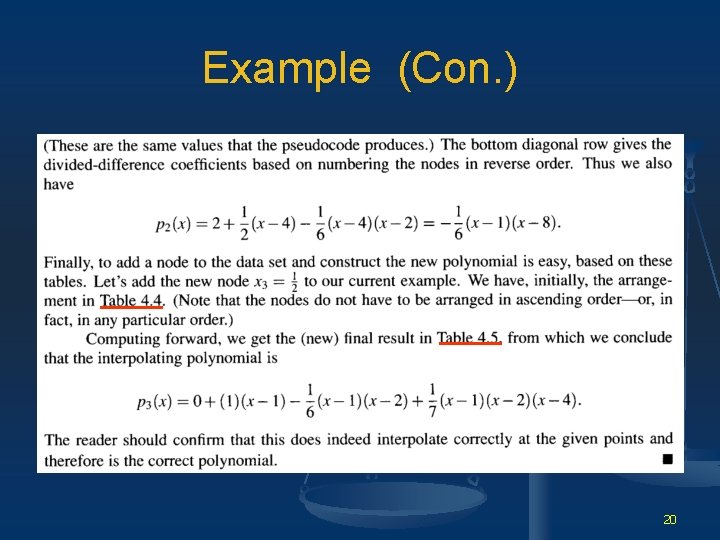 Example (Con. ) 20 