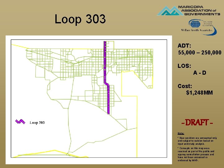 Loop 303 ADT: 55, 000 – 250, 000 LOS: A-D Cost: $1, 248 MM Loop 303 ADT: 55, 000 – 250, 000 LOS: A-D Cost: $1, 248 MM