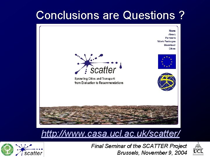 Conclusions are Questions ? http: //www. casa. ucl. ac. uk/scatter/ Final Seminar of the