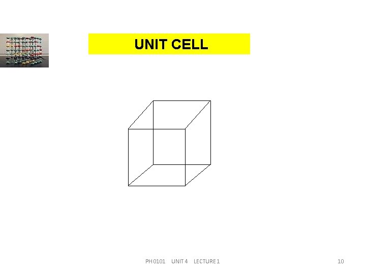 UNIT CELL PH 0101 UNIT 4 LECTURE 1 10 