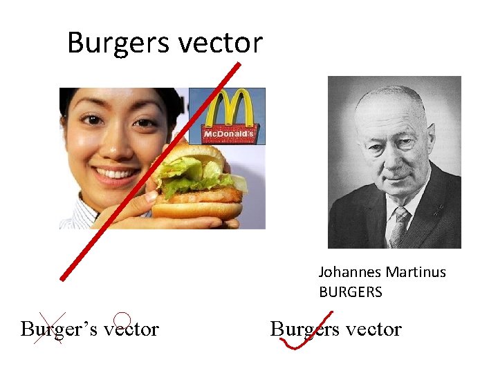 Burgers vector Johannes Martinus BURGERS Burger’s vector Burgers vector 