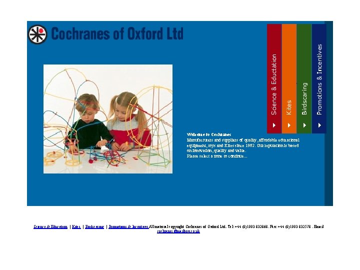 Welcome to Cochranes Manufacturers and suppliers of quality, affordable educational equipment, toys and Kites