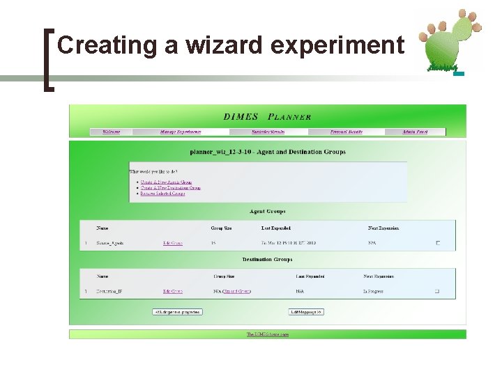 Creating a wizard experiment 