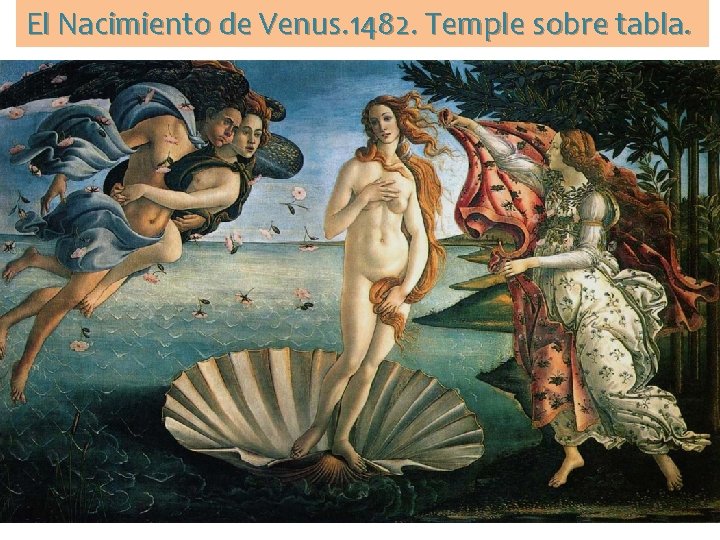 El Nacimiento de Venus. 1482. Temple sobre tabla. 